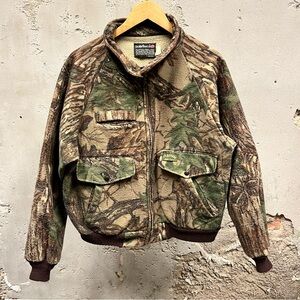 Polarfleece by Malden Camo Camouflage Vintage Full Zip Bomber Jacket Large L